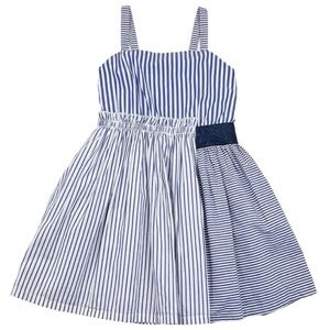 Cat & Jack girls white navy striped sleeves pullover preppy dress